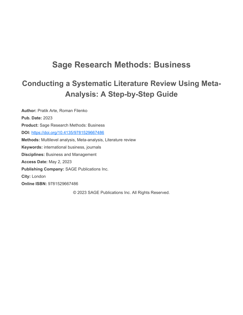 literature review in meta analysis
