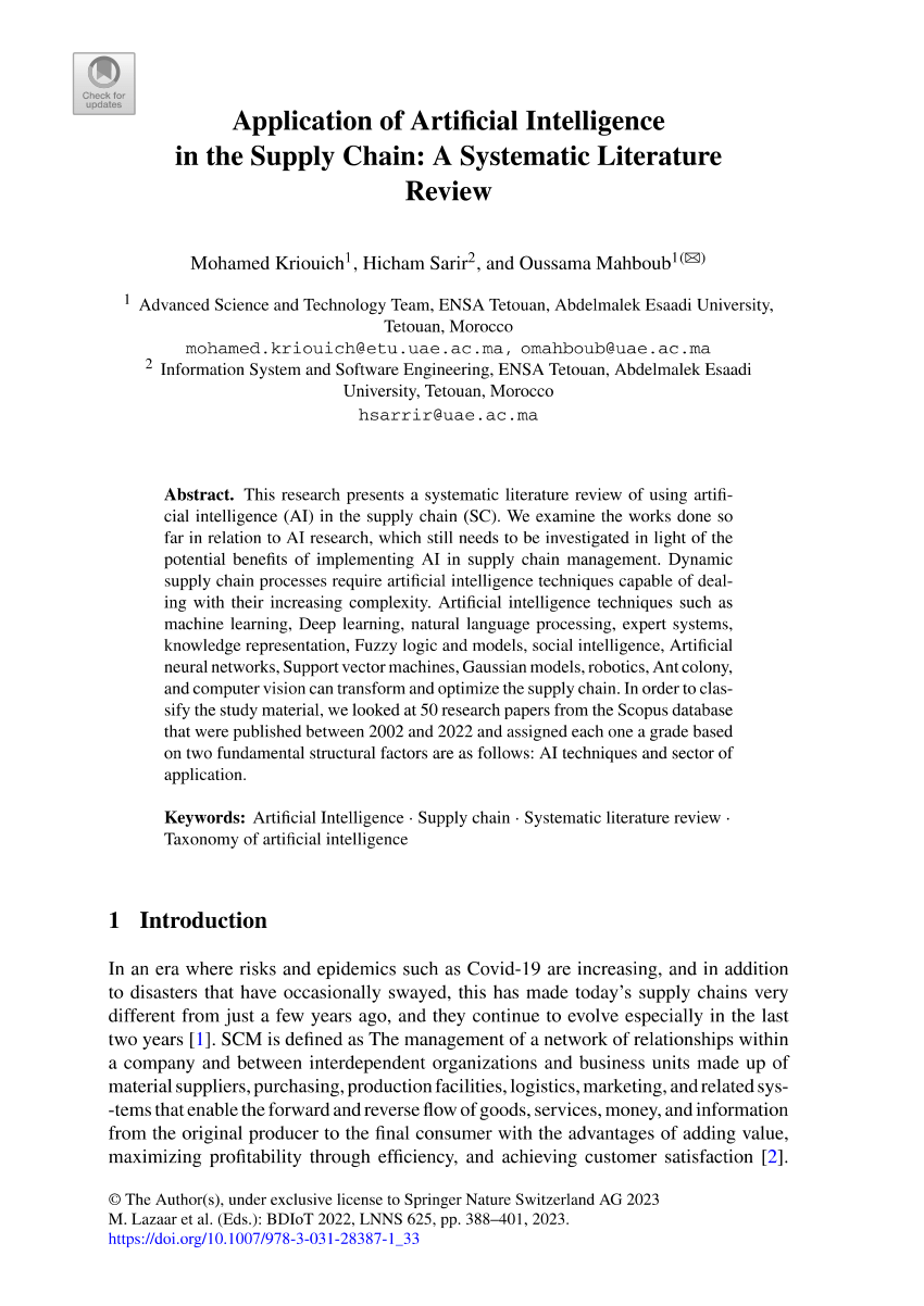 machine learning in supply chain management a systematic literature review