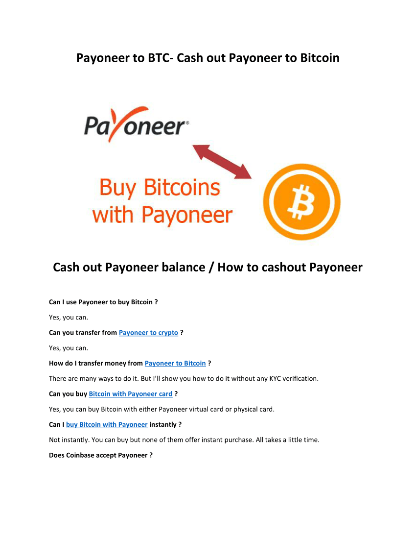 can i use payoneer to buy bitcoin