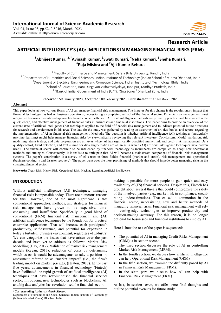 Designing AI for Investment Banking Risk Management a Review