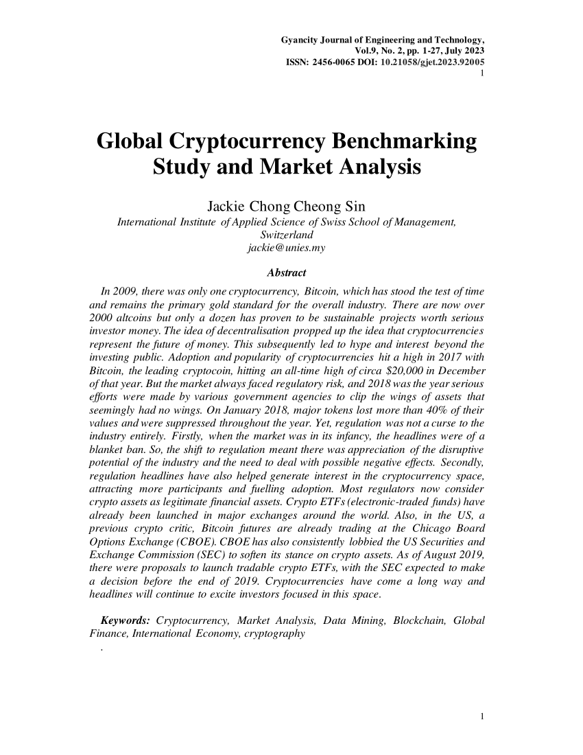 global cryptocurrency benchmarking study 2018