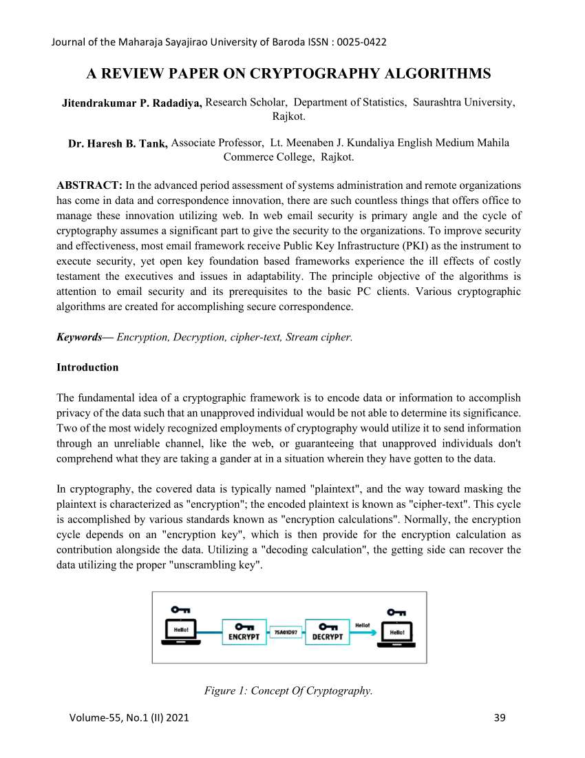 research paper on cryptography pdf