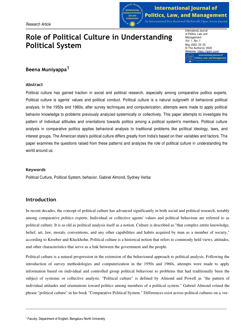 research article on political culture