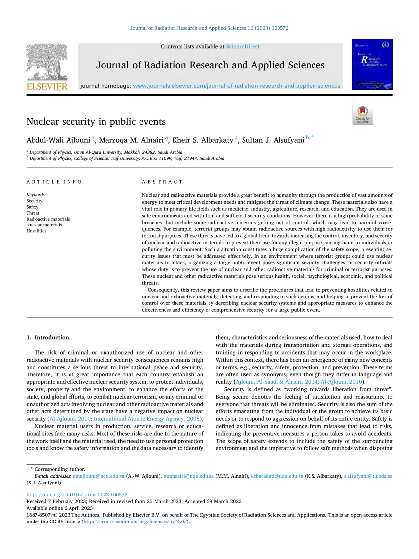 Radiological protection, safety and security issues in the industrial and  medical applications of radiation sources - ScienceDirect