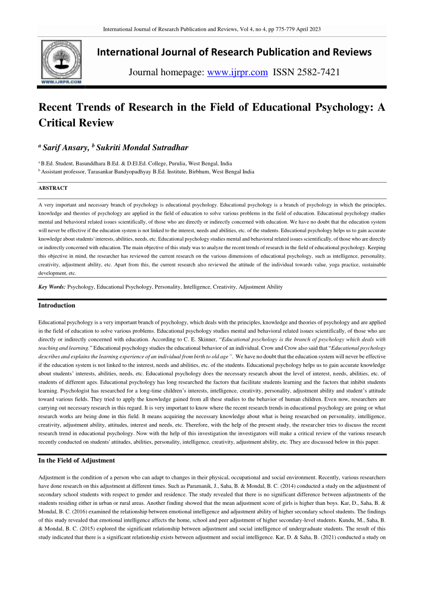 education article psychology