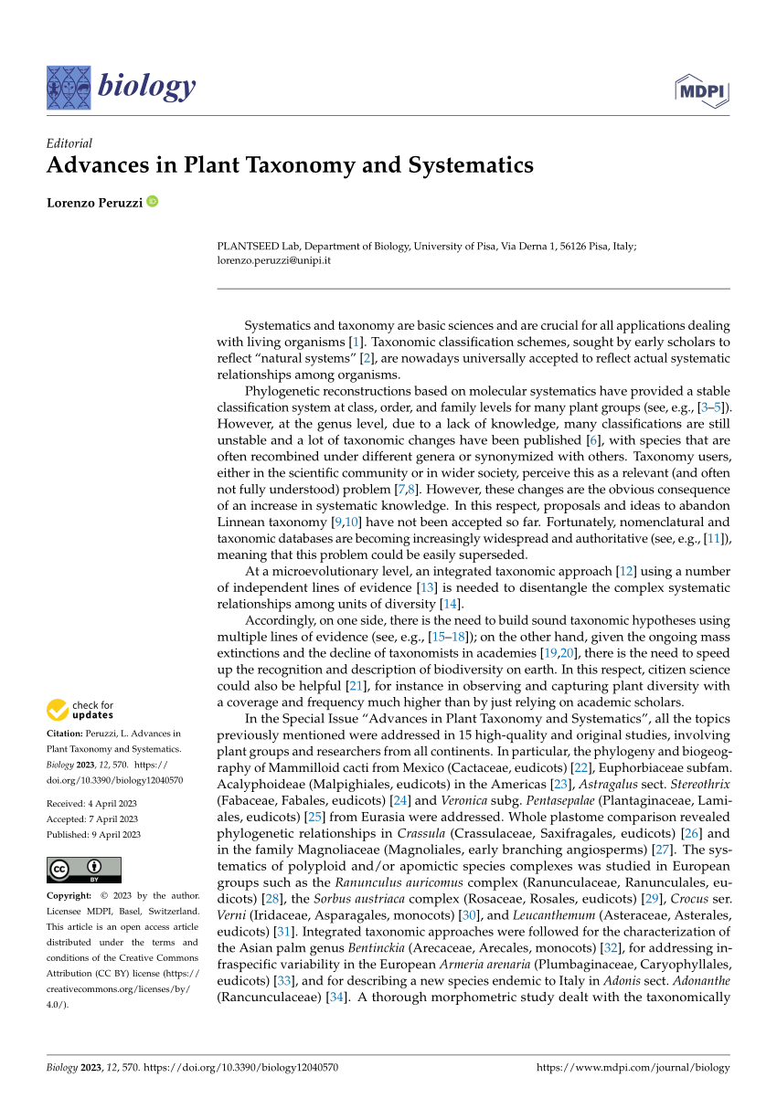 plant taxonomy research papers