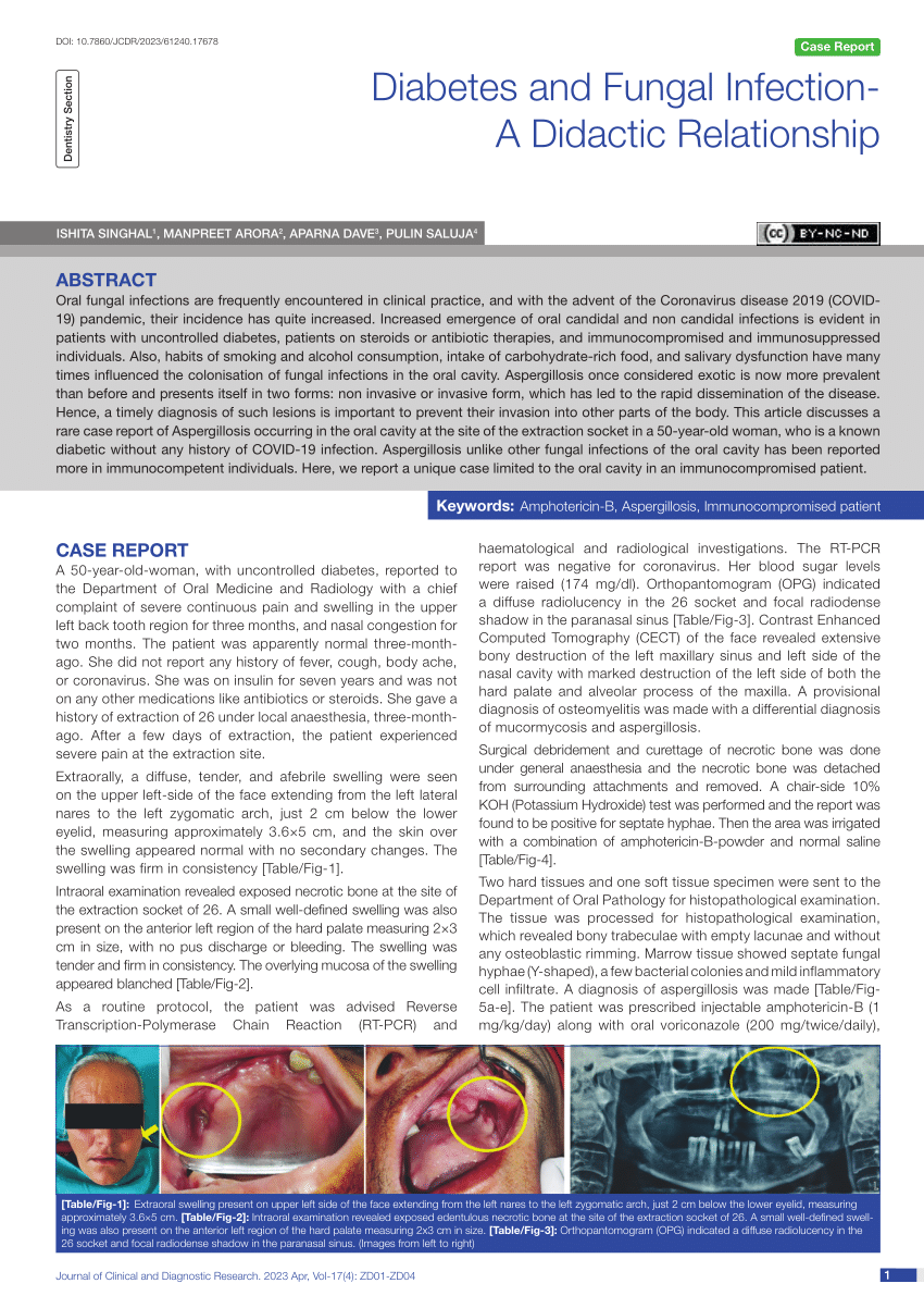 Pdf Diabetes And Fungal Infectiona Didactic Relationship 1351