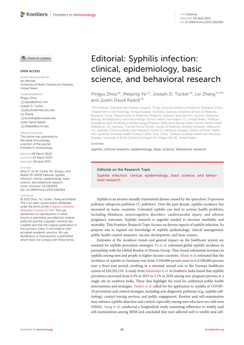 research article on syphilis