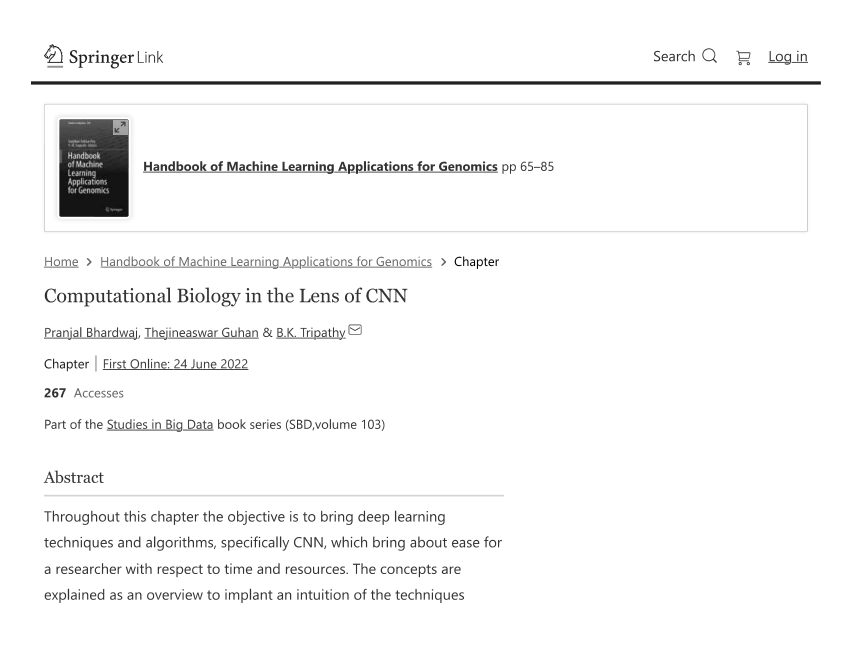 (PDF) Computational Biology in the Lens of CNN