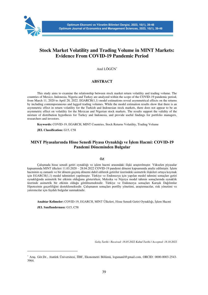 research paper on stock market volatility and economic indicators
