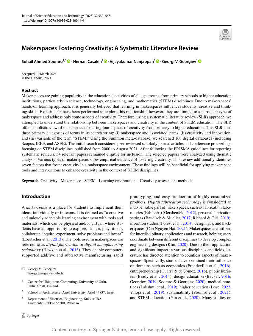 the state of makerspace research a review of the literature