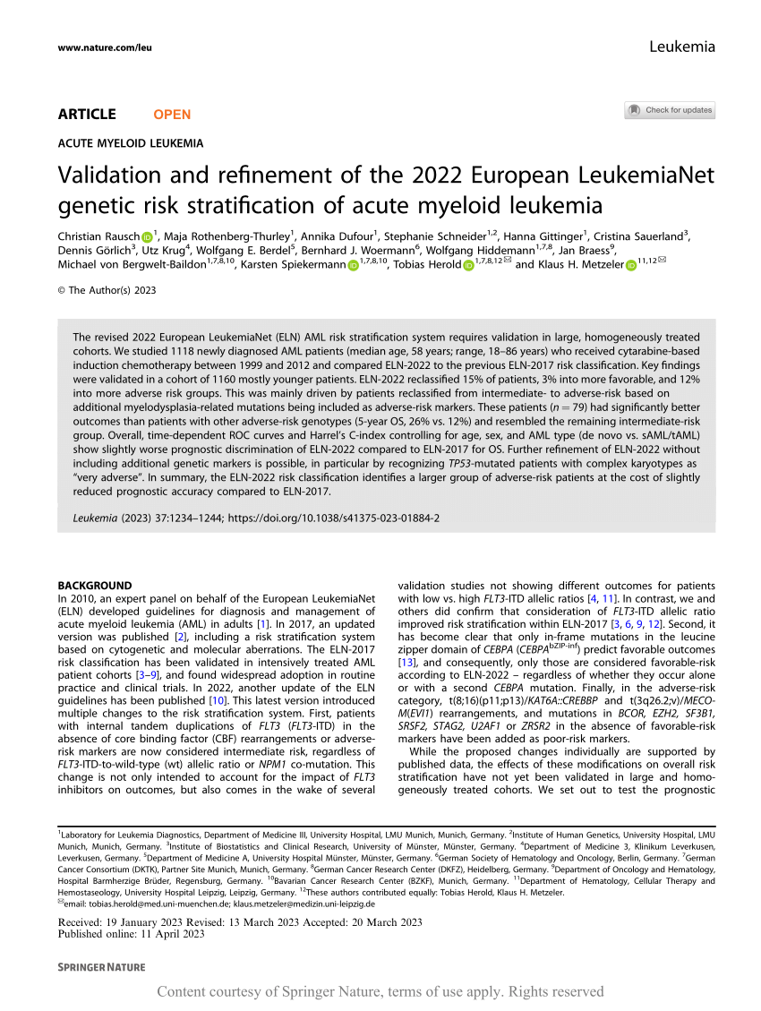 research articles about leukemia