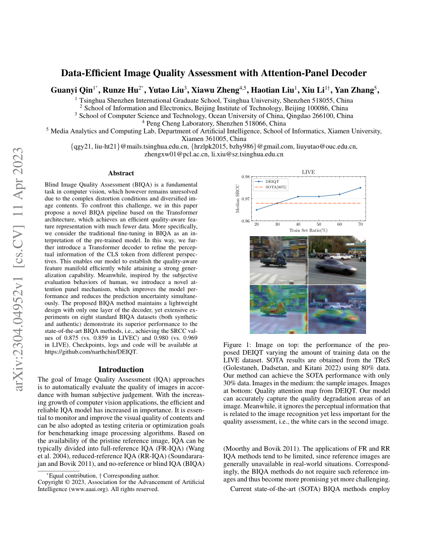 (PDF) Data-Efficient Image Quality Assessment with Attention-Panel Decoder