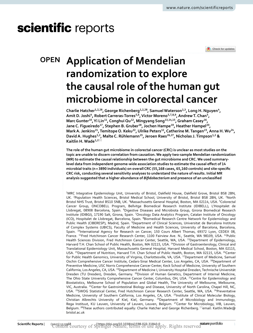 PDF) Application of Mendelian randomization to explore the causal 
