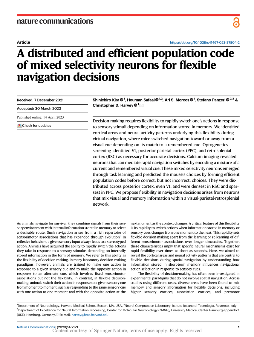 PDF) A distributed and efficient population code of mixed