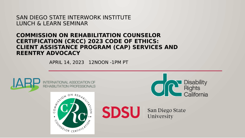 (PDF) Commission on Rehabilitation Counselor Certification (CRCC) 2023