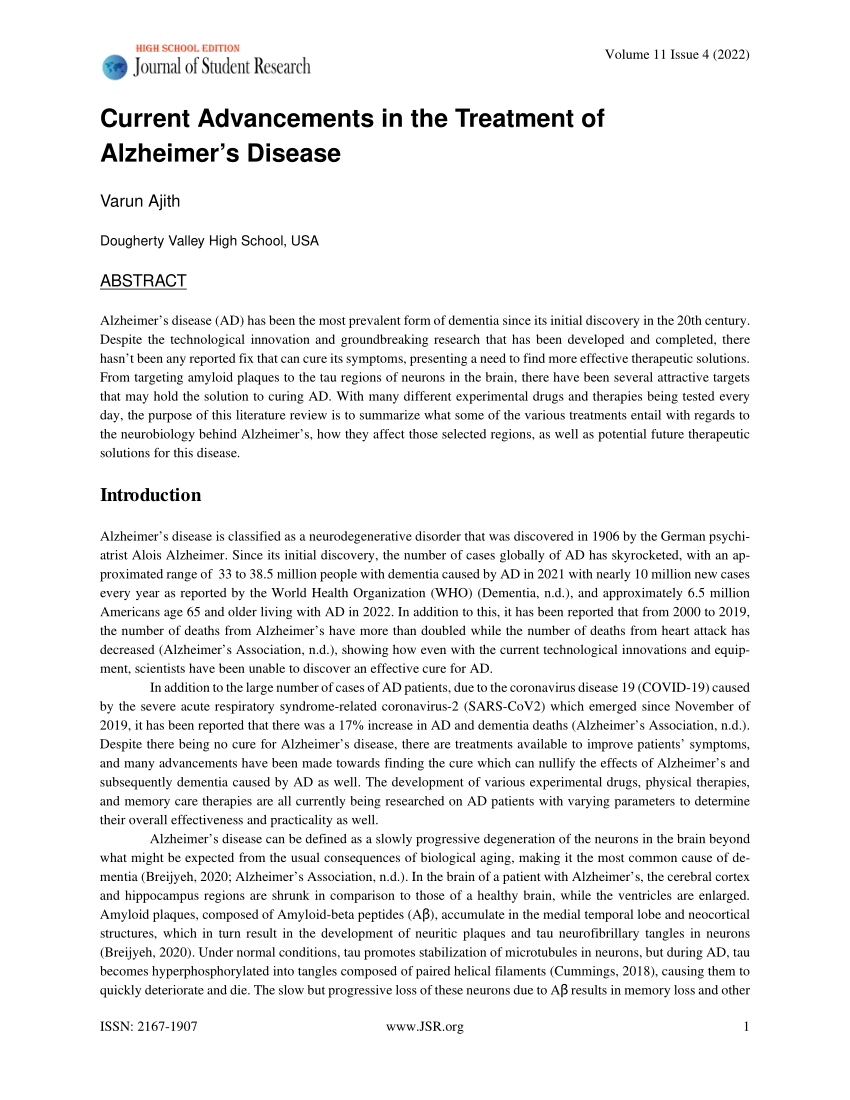 current research on alzheimer's disease