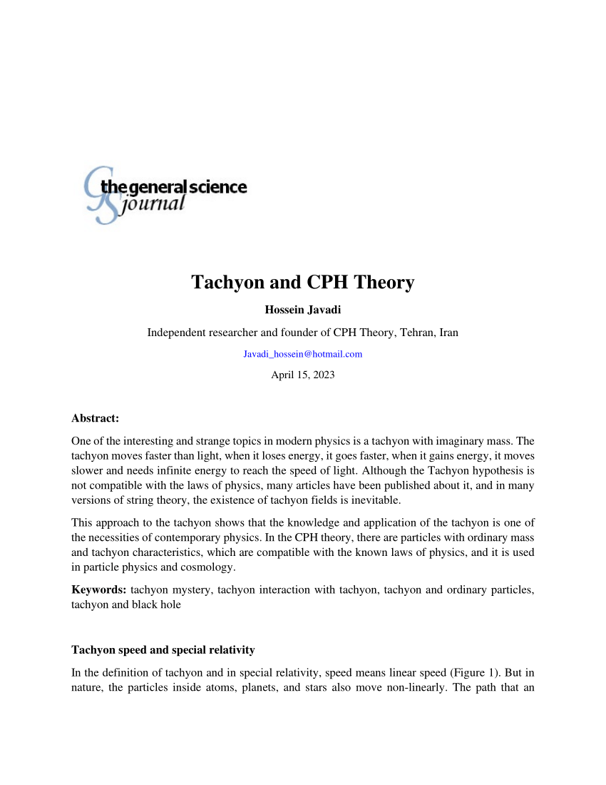 (PDF) Tachyon and CPH Theory