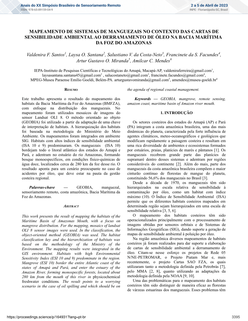 Pdf Mapeamento De Sistemas De Manguezais No Contexto Das Cartas De Sensibilidade Ambiental Ao 3733