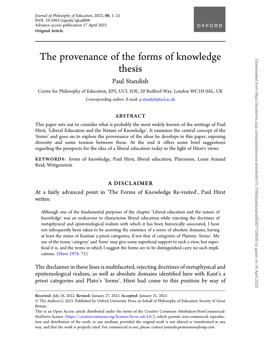 knowledge thesis research