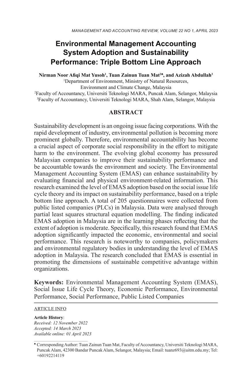 thesis on environmental management accounting