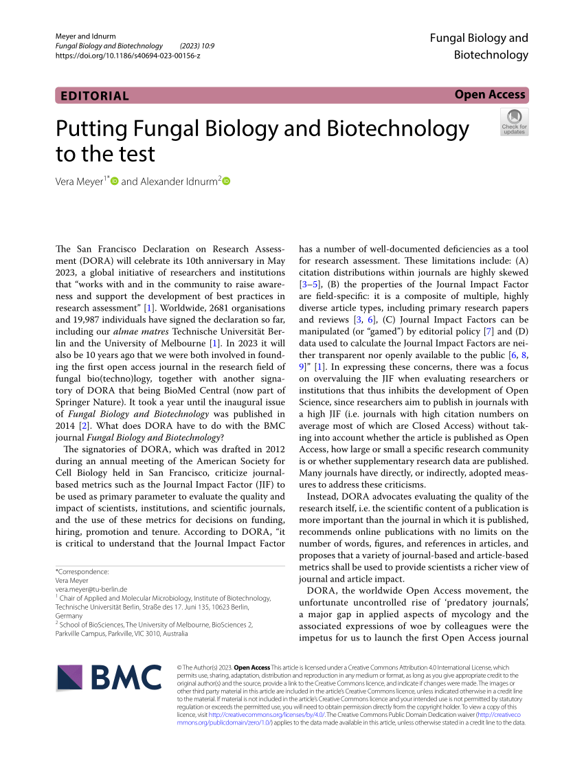 (PDF) Putting Fungal Biology and Biotechnology to the test