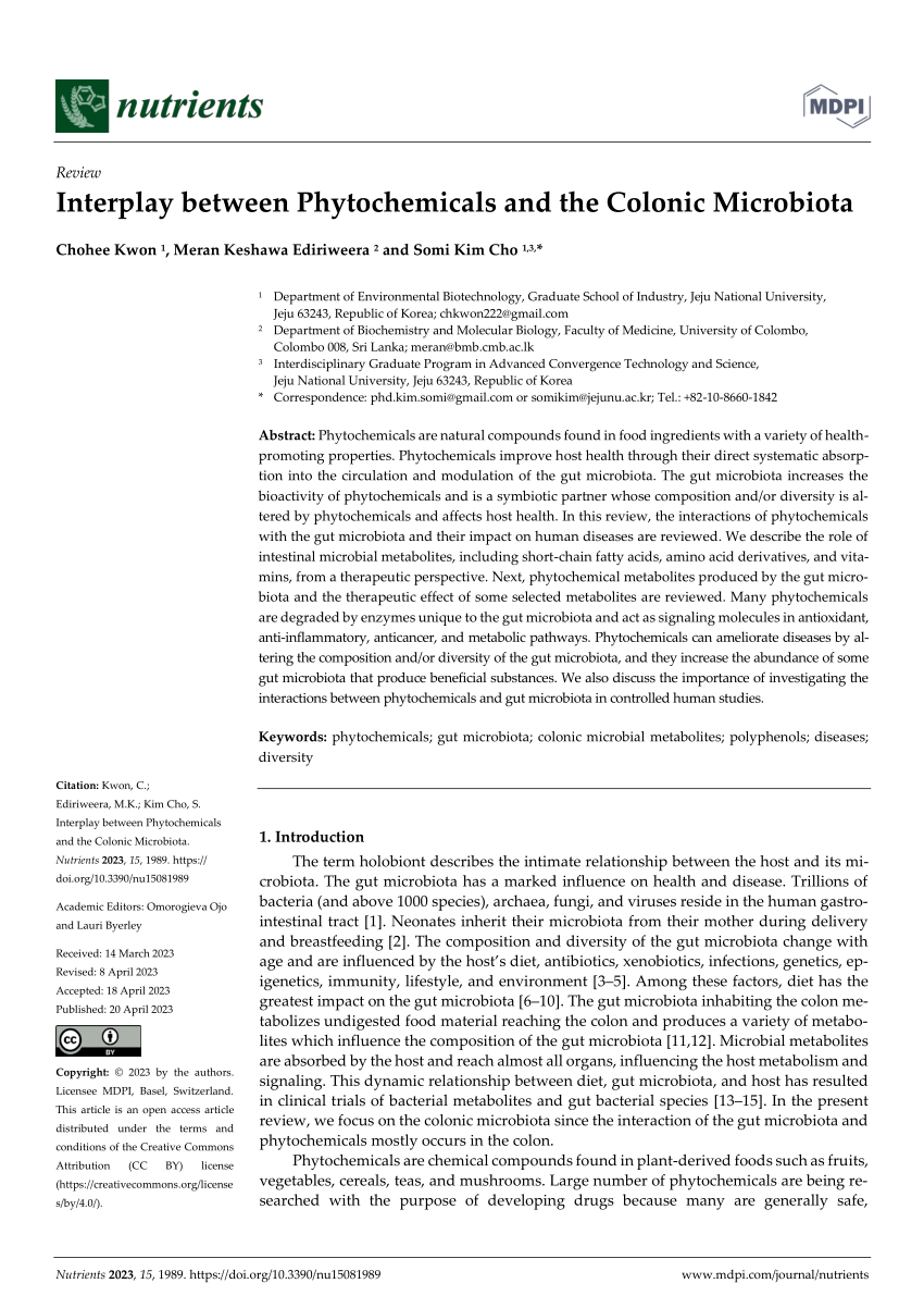 PDF Interplay between Phytochemicals and the Colonic Microbiota