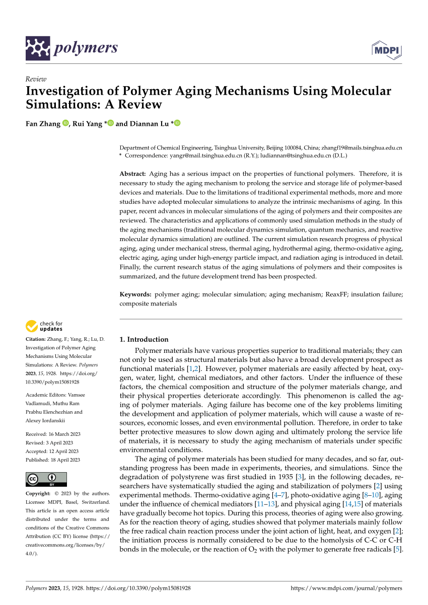 PDF) Investigation of Polymer Aging Mechanisms Using Molecular 
