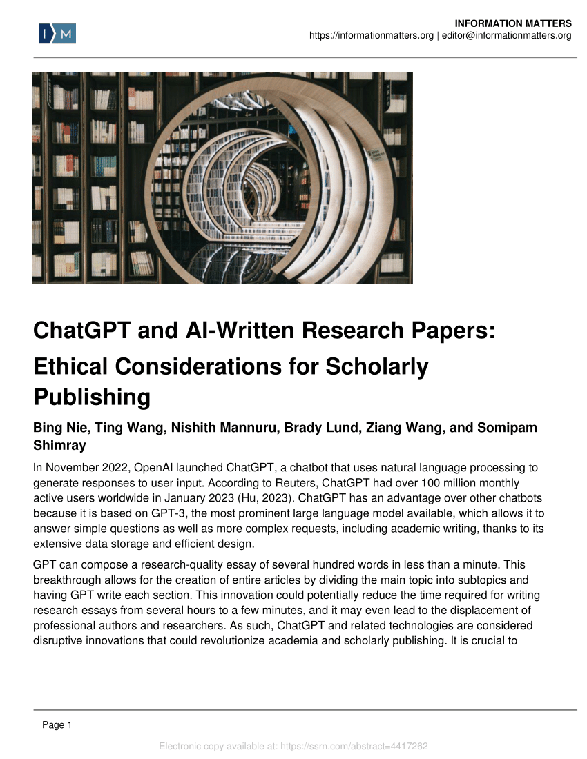 research paper written by chatgpt