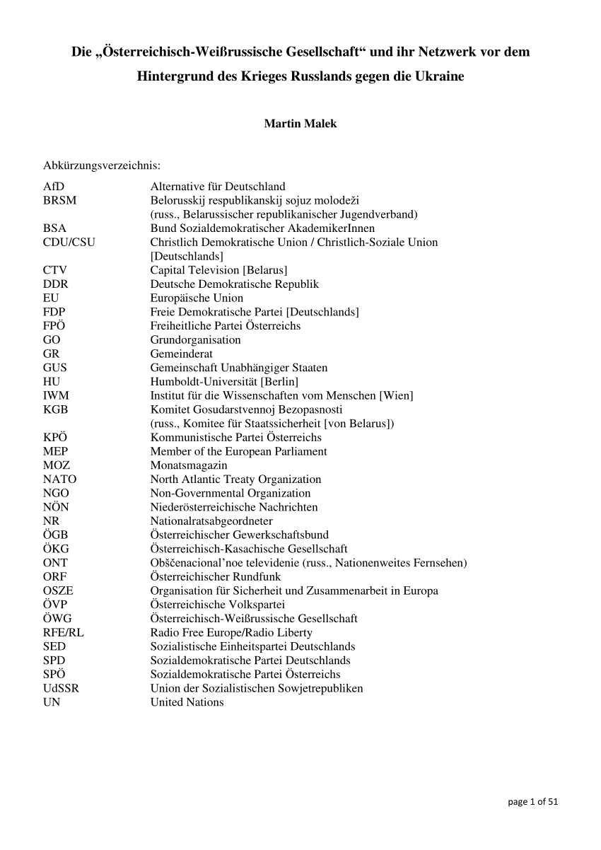 PDF) Die Österreichisch-Weißrussische Gesellschaft und ihr Netzwerk vor  dem Hintergrund des Krieges Russlands gegen die Ukraine (in German)