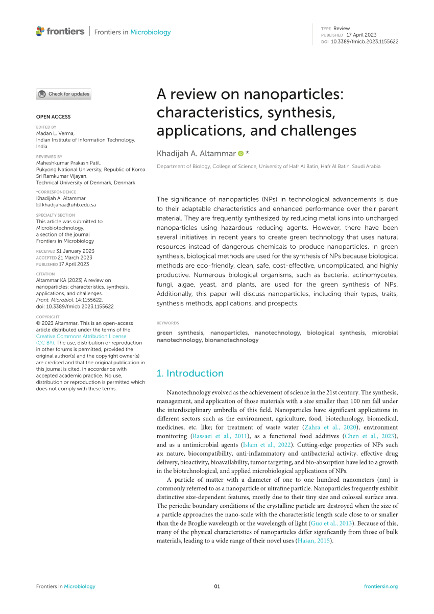 nanoparticles dissertation topics