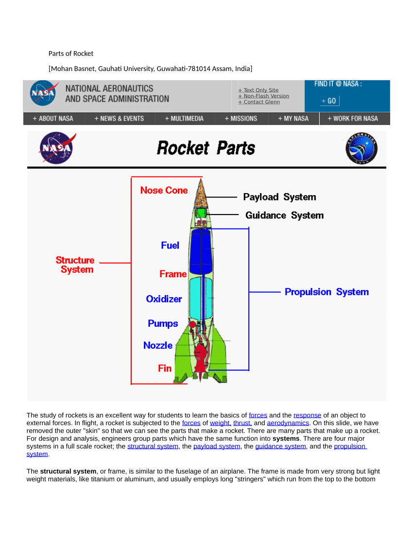 (PDF) Parts of the Rocket
