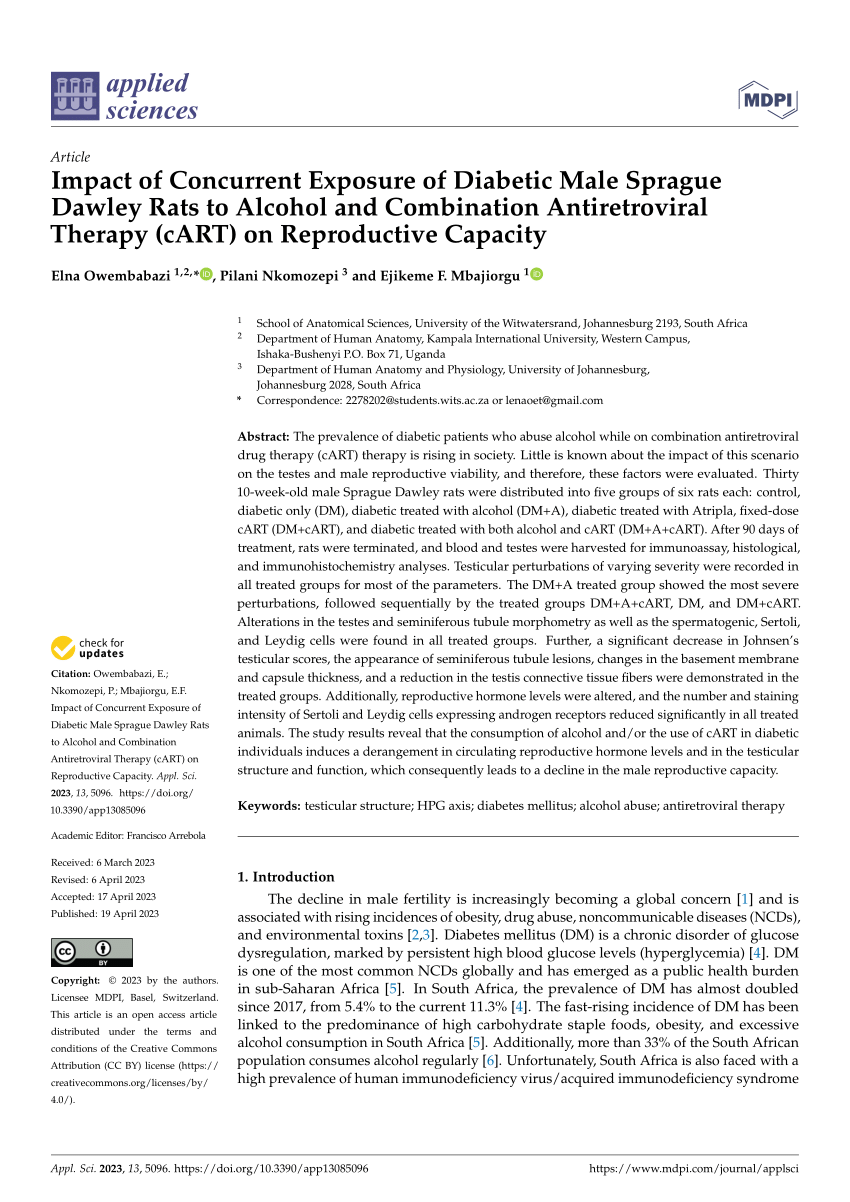 (PDF) Impact of Concurrent Exposure of Diabetic Male Sprague Dawley