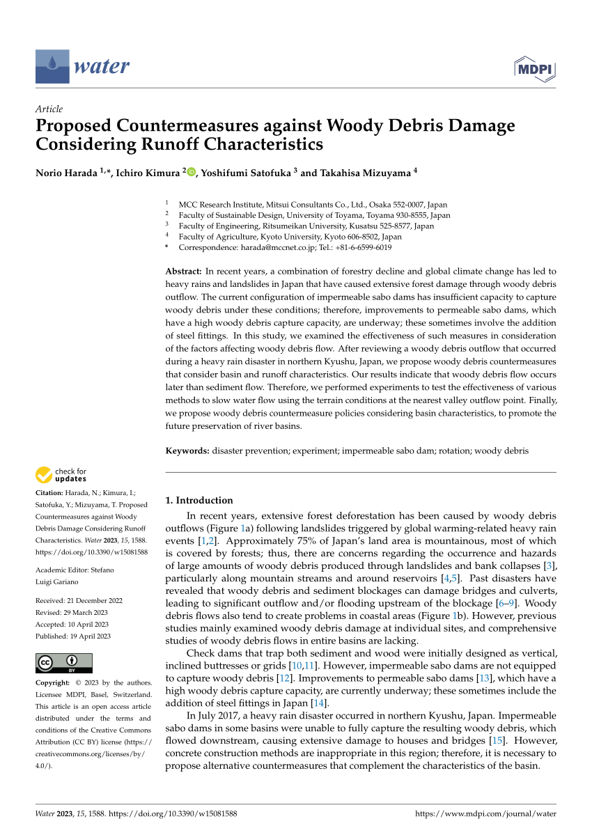 PDF) Proposed Countermeasures against Woody Debris Damage