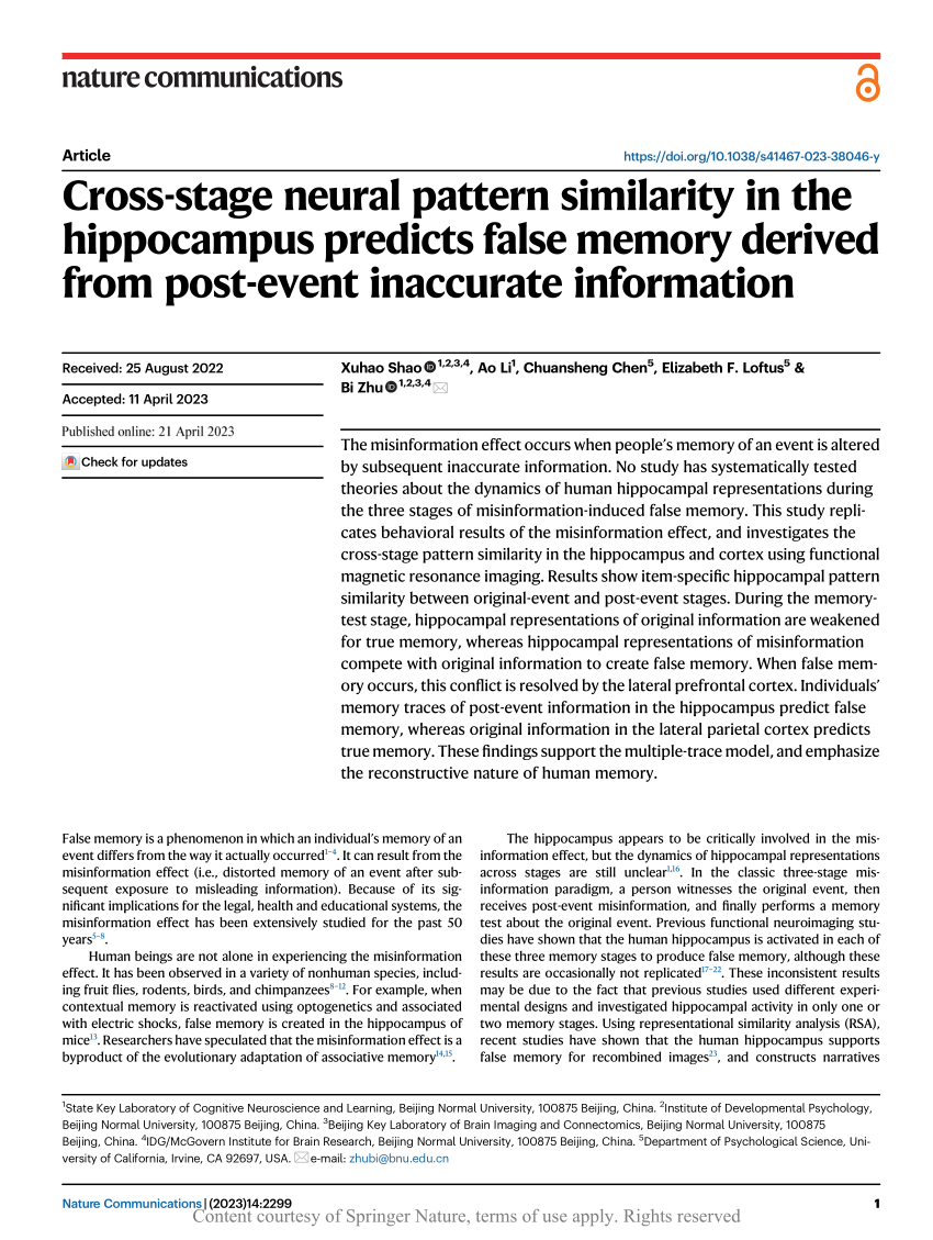 Hippocampal activity predicts contextual misattribution of false memories