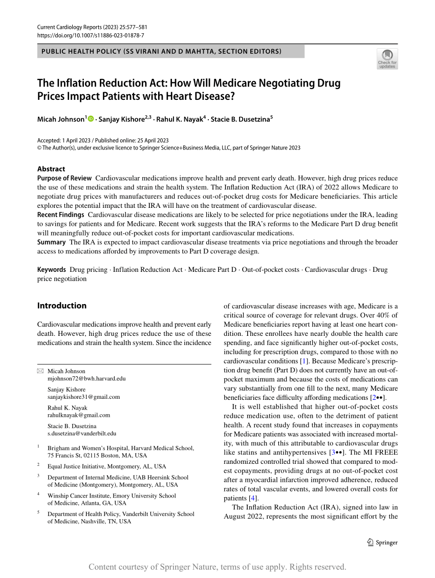 The Inflation Reduction Act How Will Medicare Negotiating Drug Prices Impact Patients With 