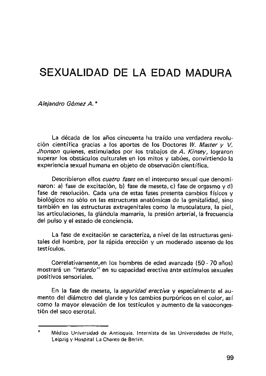 Pdf Sexualidad De La Edad Madura