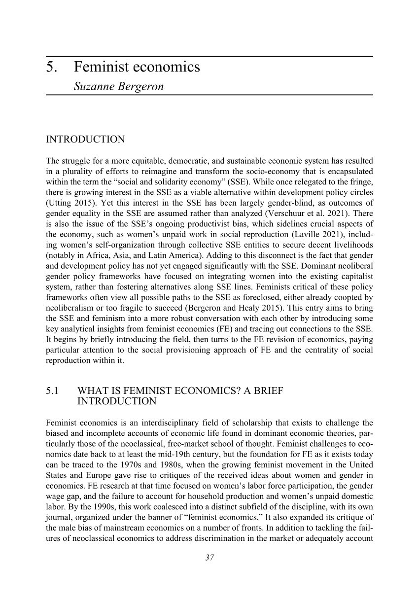 research paper on feminist economics
