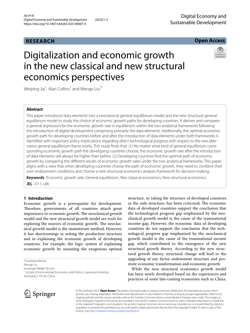 PDF) Digitalization and economic growth in the new classical and