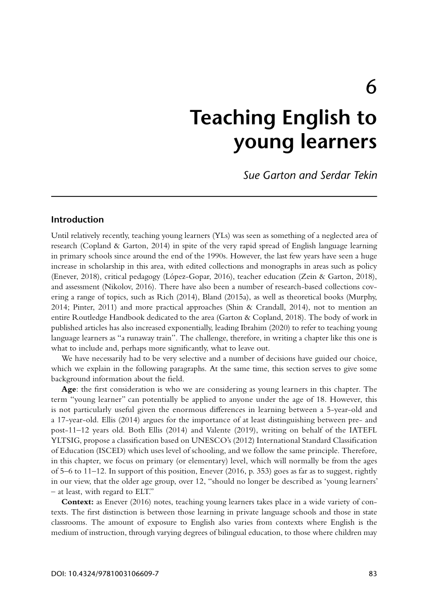 teaching english to young learners assignment