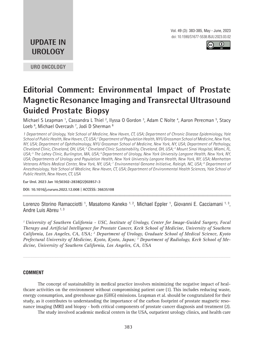 Pdf Editorial Comment Environmental Impact Of Prostate Magnetic Resonance Imaging And 3863