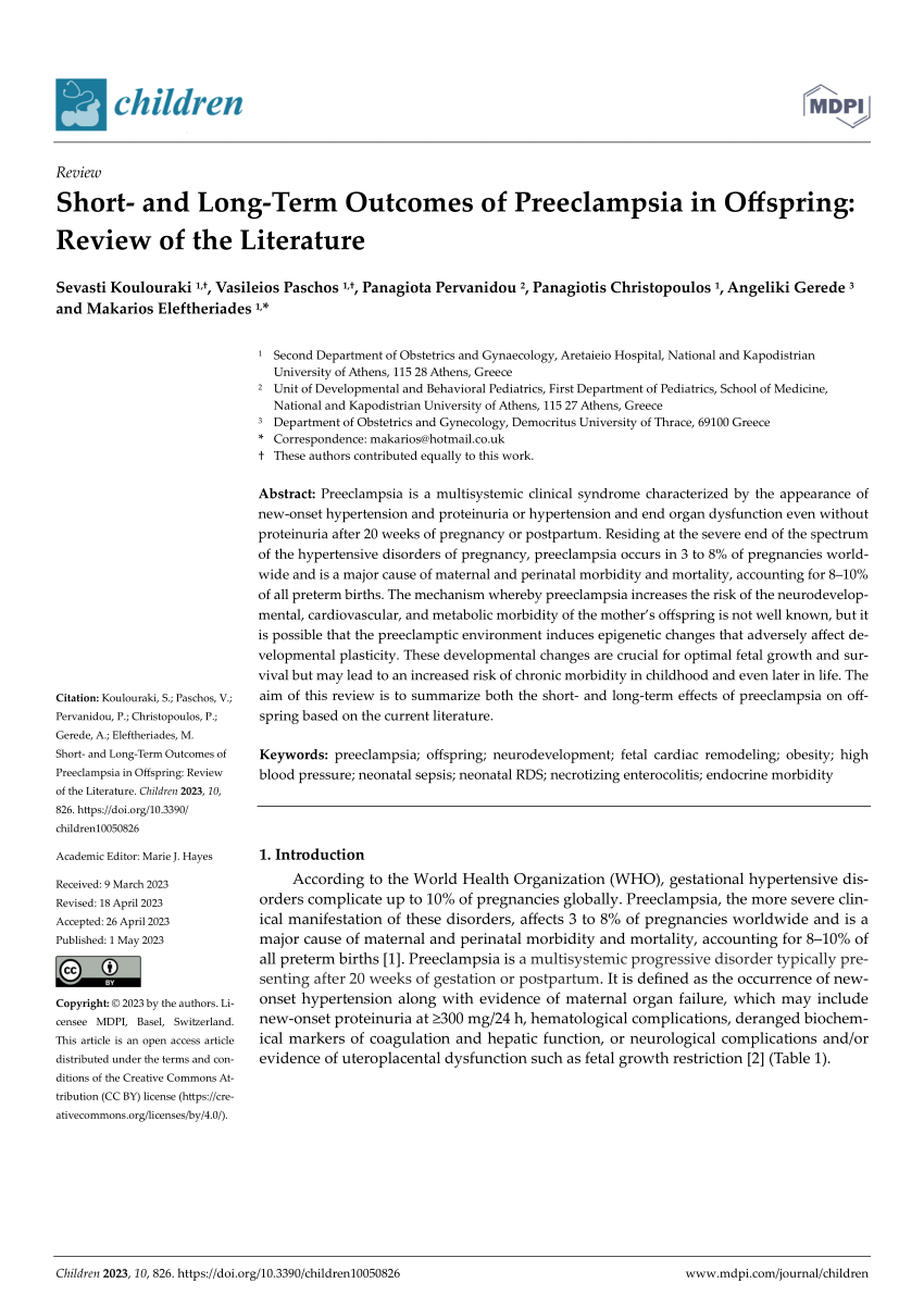 literature review on preeclampsia