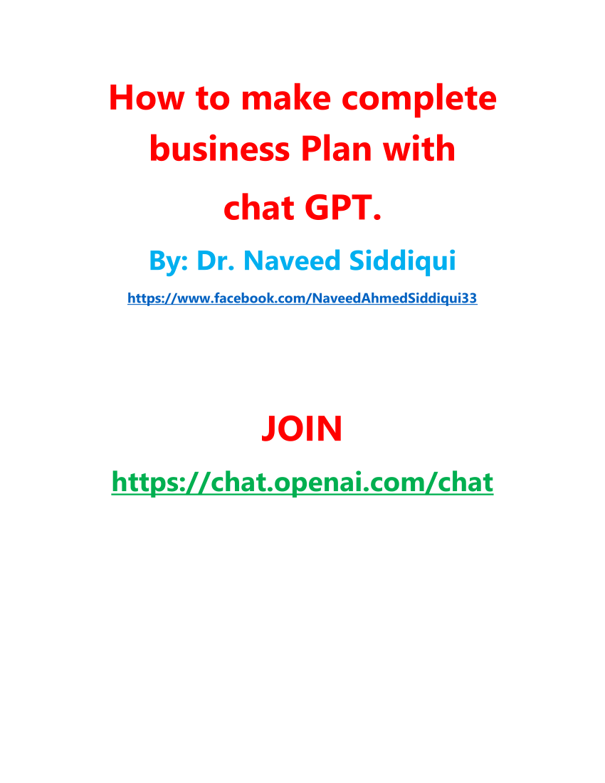 how to create a business plan with chat gpt