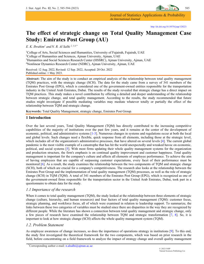 quality management case study pdf
