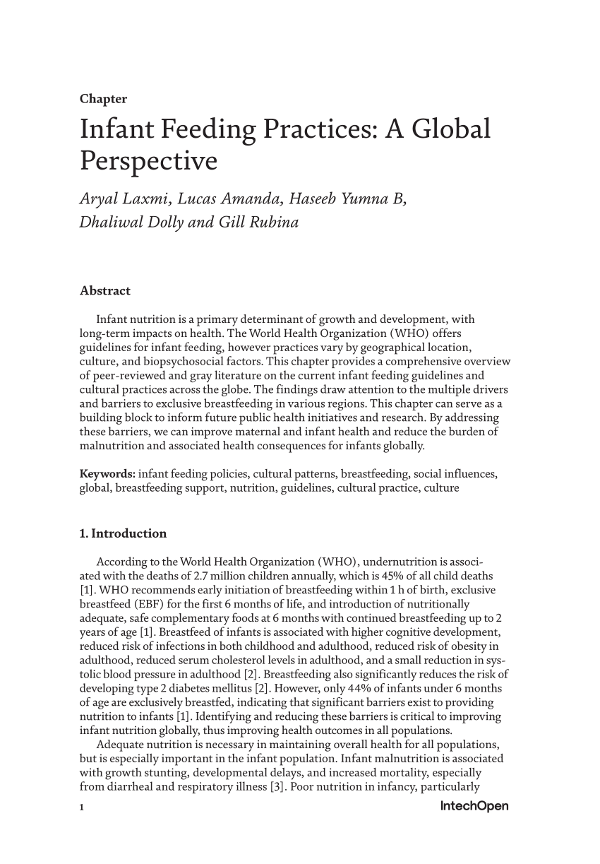 PDF) Infant Feeding Practices: A Global Perspective