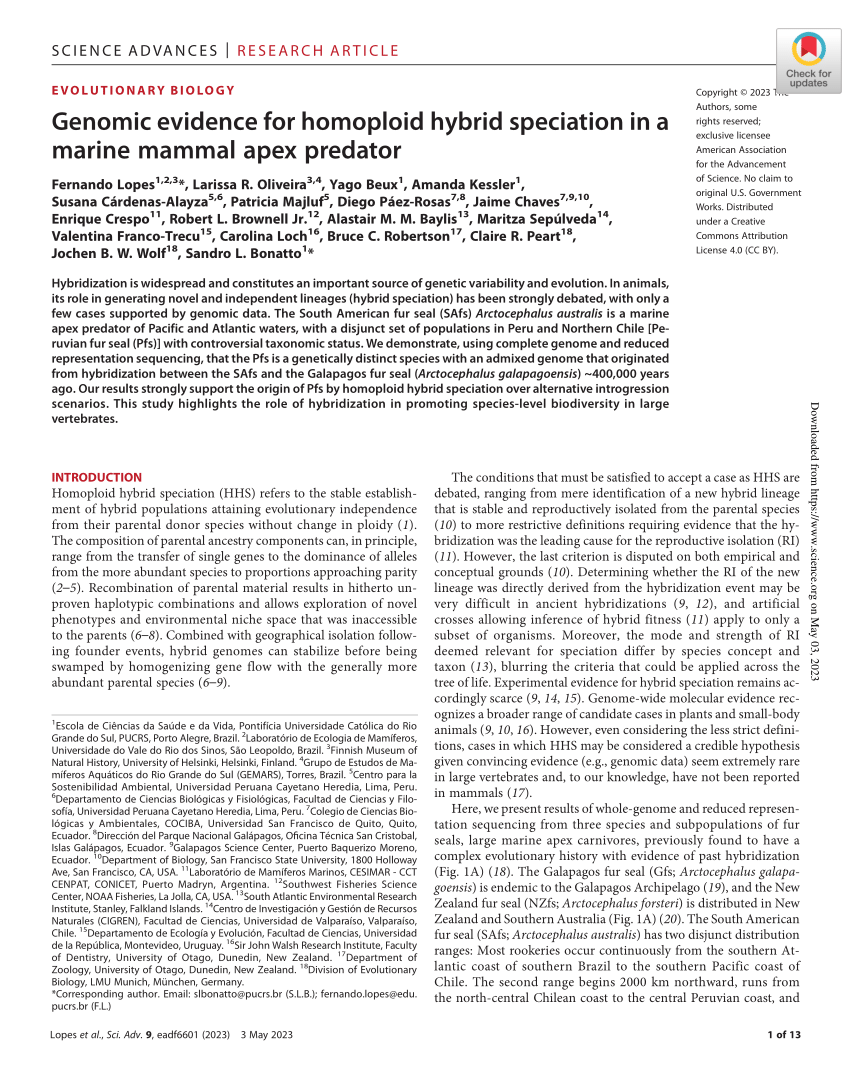 PDF Genomic evidence for homoploid hybrid speciation in a marine