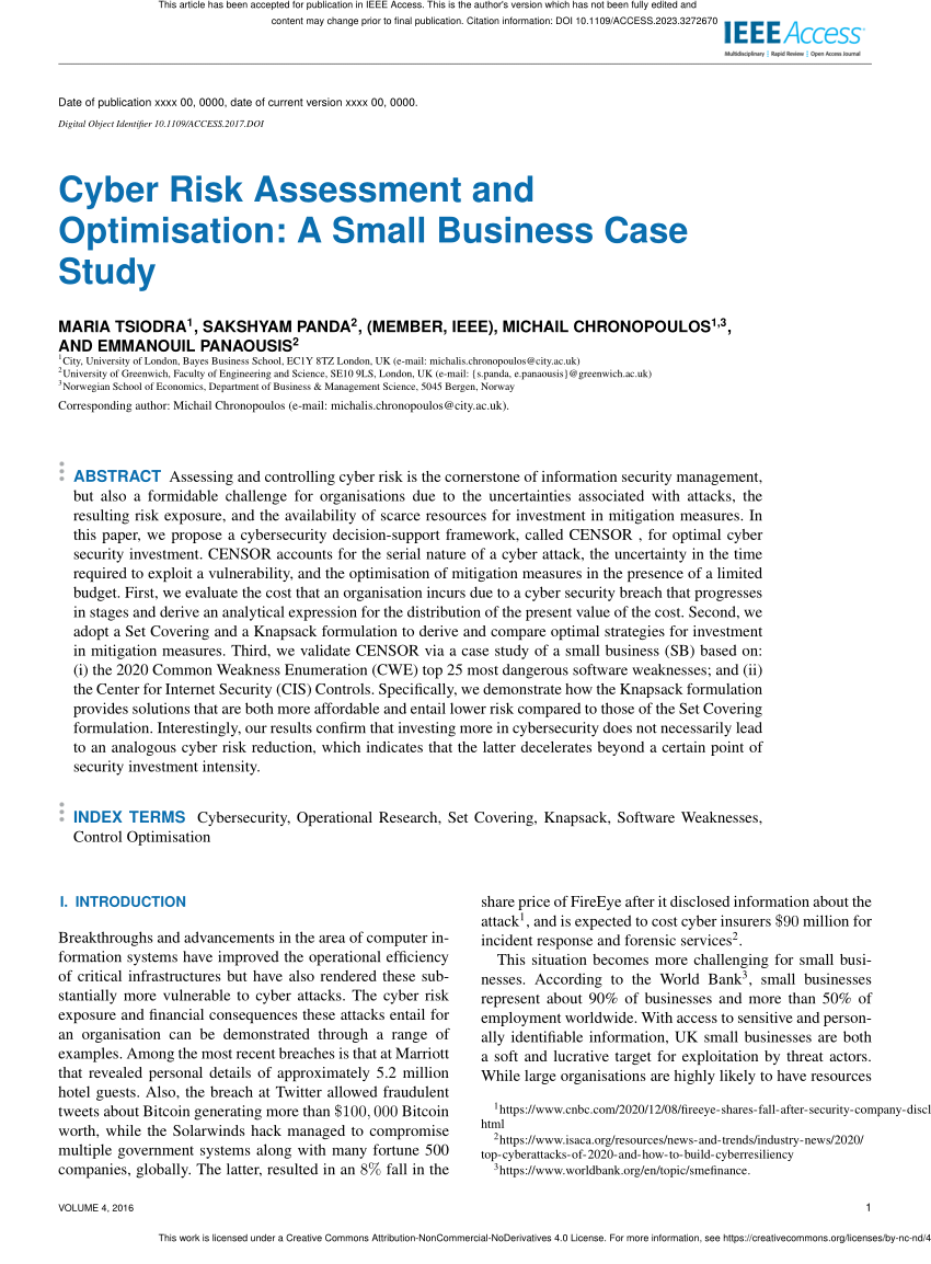 cyber risk assessment case study