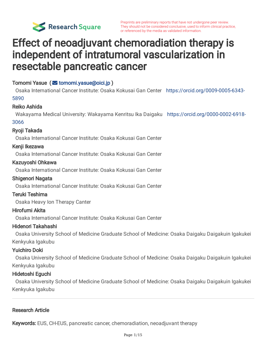 Pdf Effect Of Neoadjuvant Chemoradiation Therapy Is Independent Of Intratumoral 