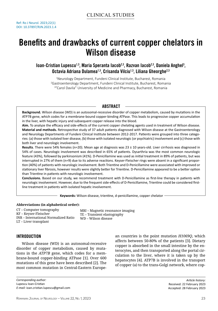PDF) WTX101 in patients newly diagnosed with Wilson disease: final