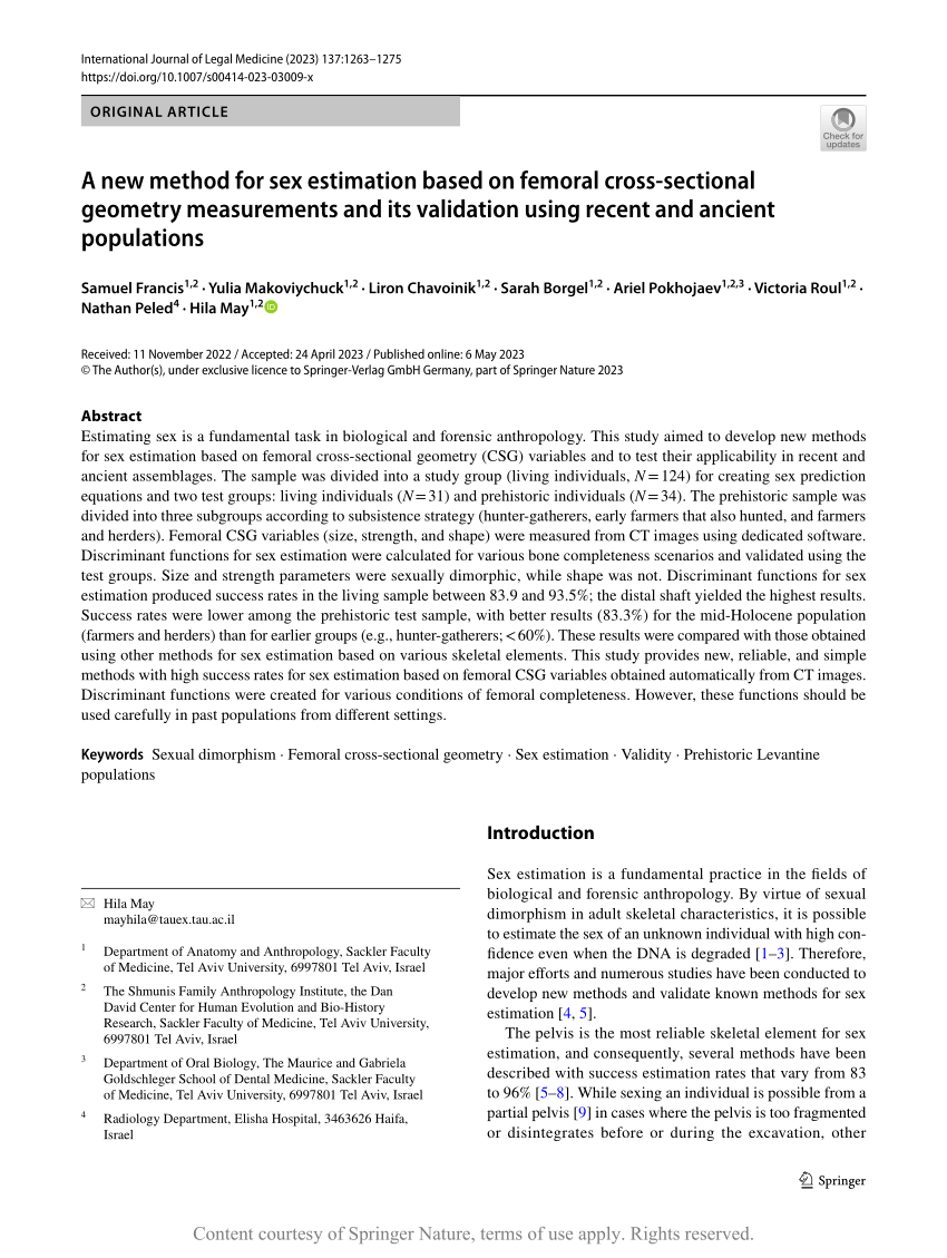 A New Method For Sex Estimation Based On Femoral Cross Sectional Geometry Measurements And Its 4047